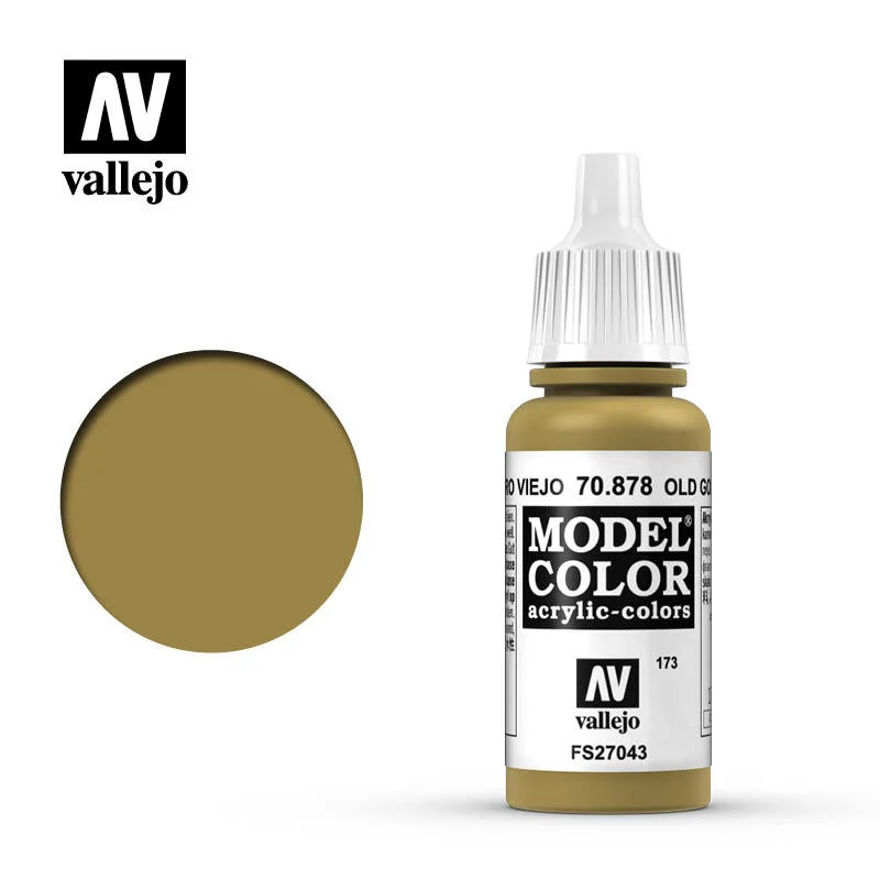 Vallejo Model Color 陳舊金色（金屬色） 70878/瓶