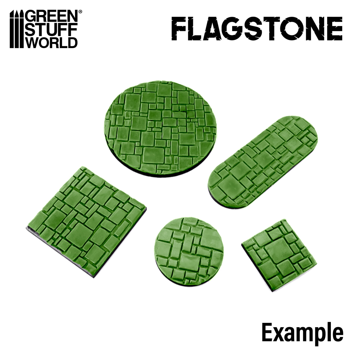 （預購）Green Stuff World 紋理滾滾棒：Rolling Pin Flagstone 15mm
