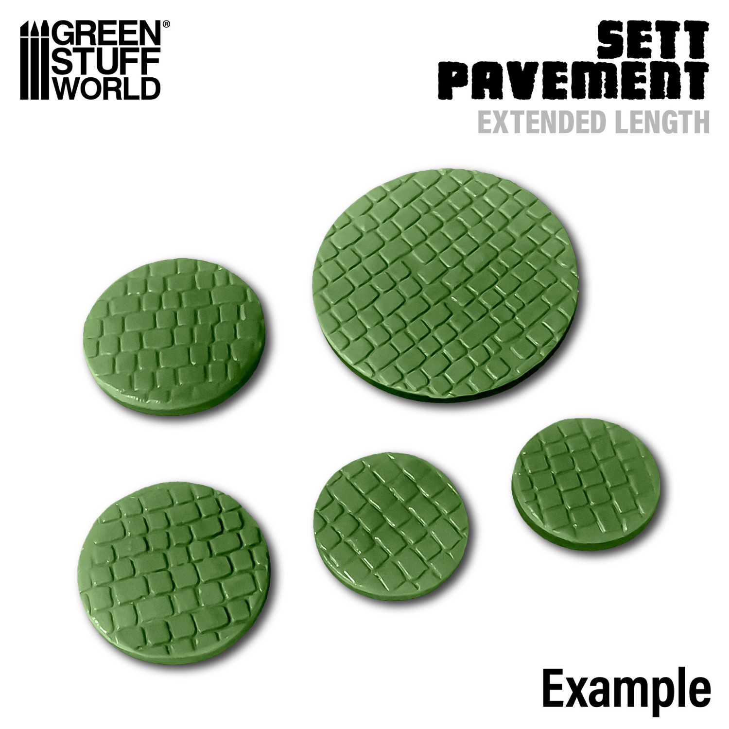 （預購）Green Stuff World 紋理滾滾棒：Rolling Pin Sett Pavement 15mm