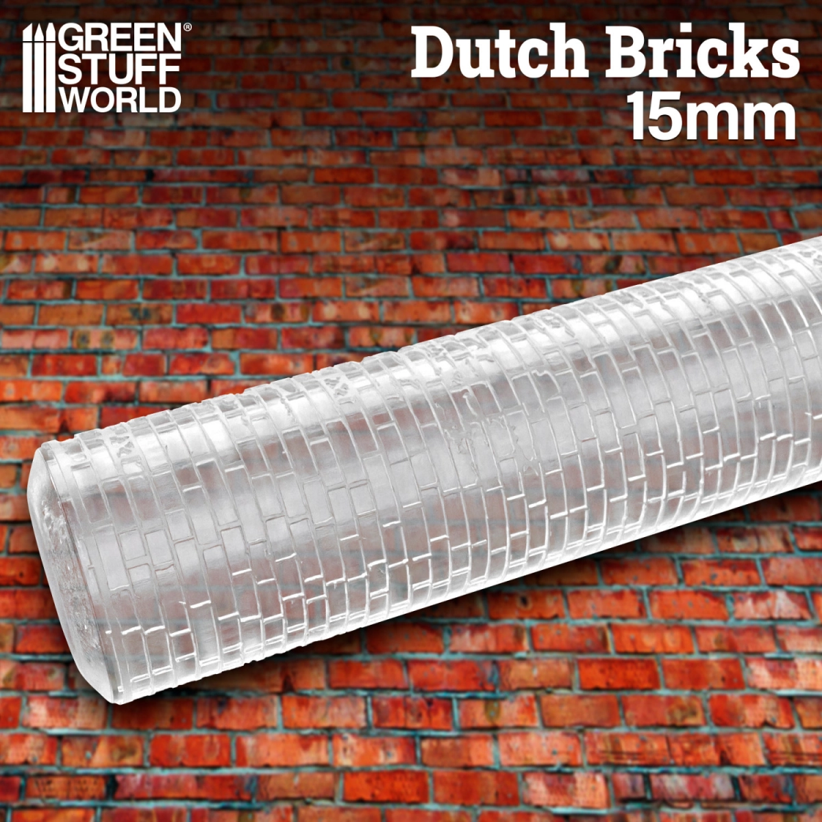 （預購）Green Stuff World 紋理滾滾棒：ROLLING PIN DUTCH BRICKS 15MM