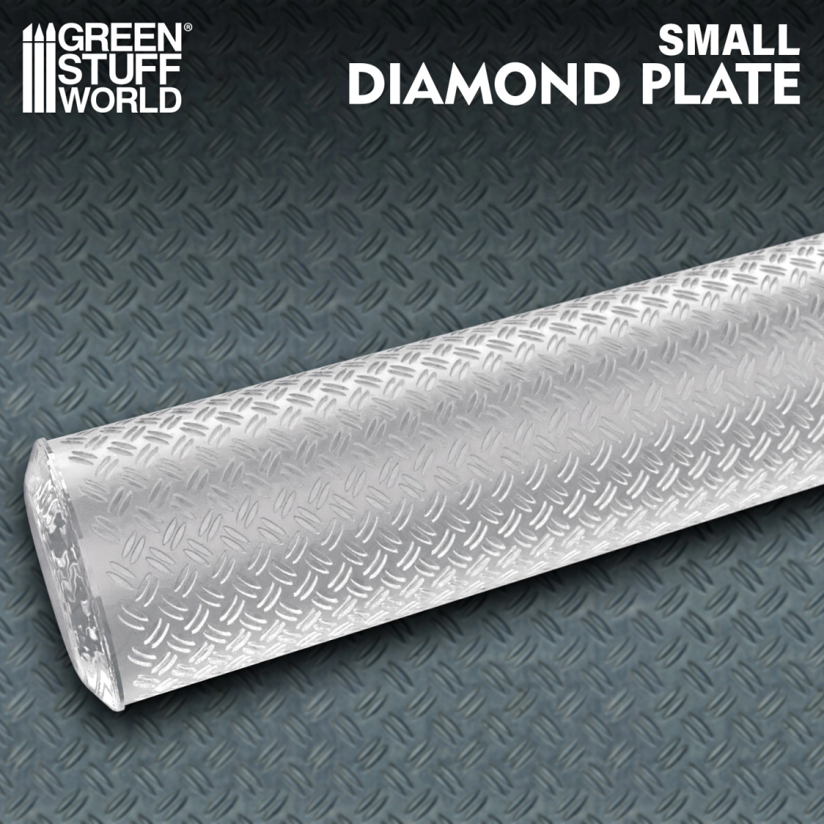 （預購）Green Stuff World 紋理滾滾棒：Rolling Pin Diamond Plate - Small