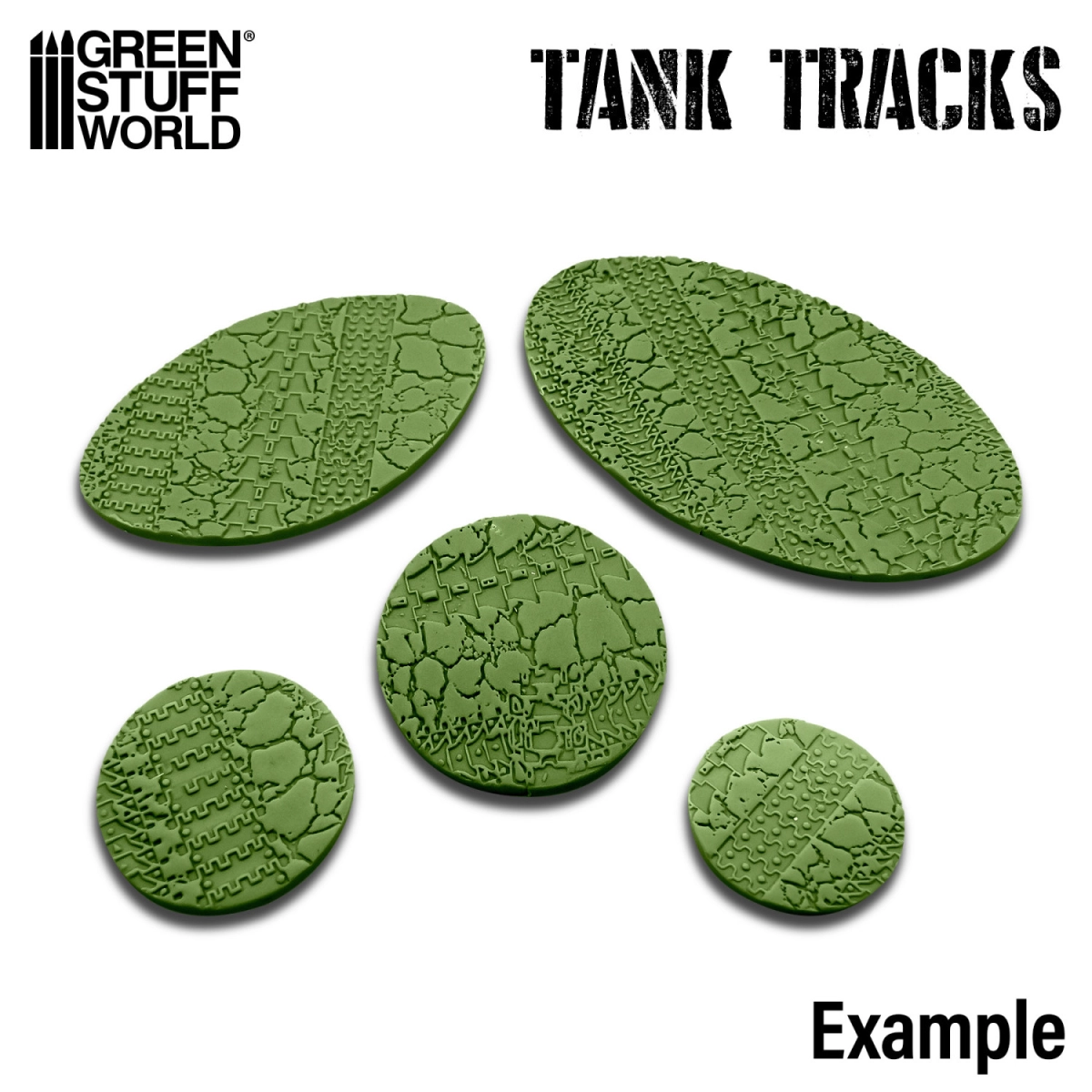 （預購）Green Stuff World 紋理滾滾棒：Rolling Pin Tank Tracks