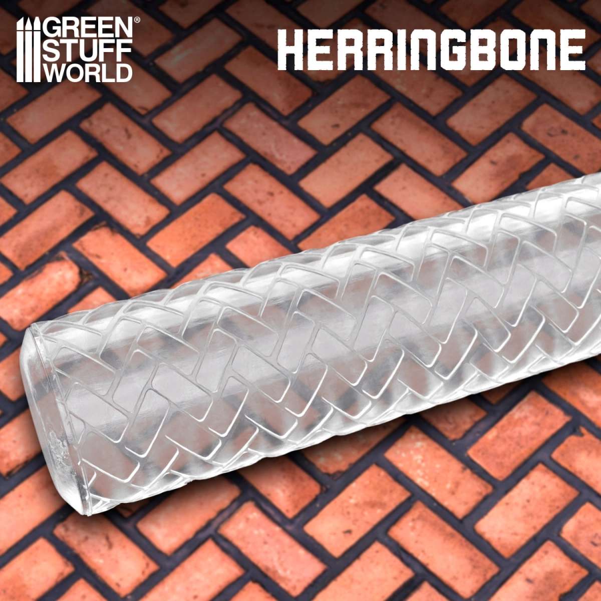 （預購）Green Stuff World 紋理滾滾棒：Rolling Pin Herringbone