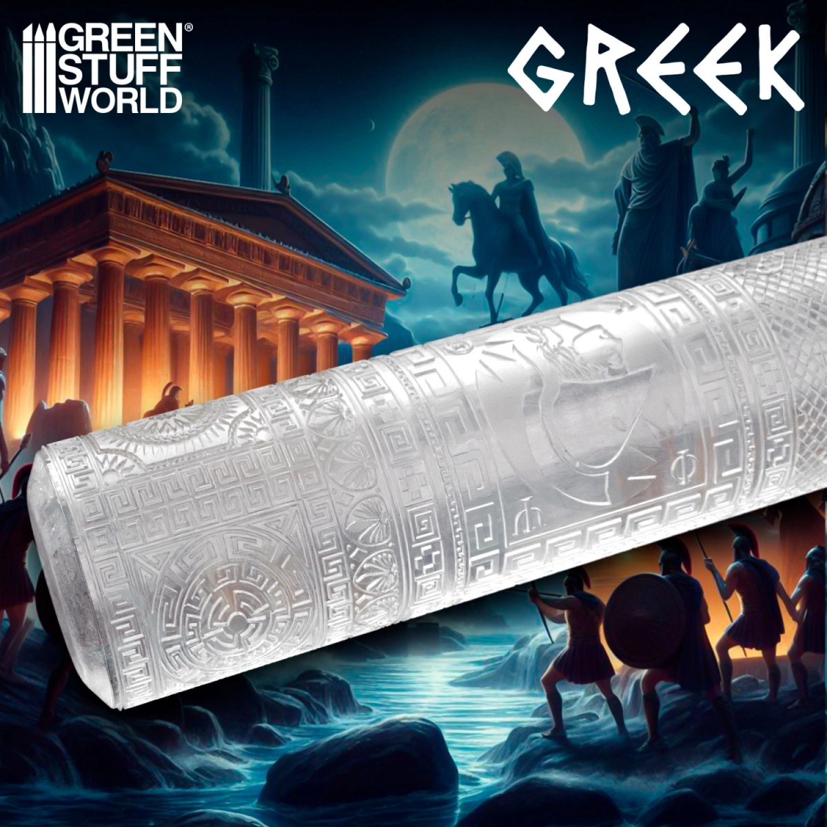 （預購）Green Stuff World 紋理滾滾棒：Rolling Pin GREEK