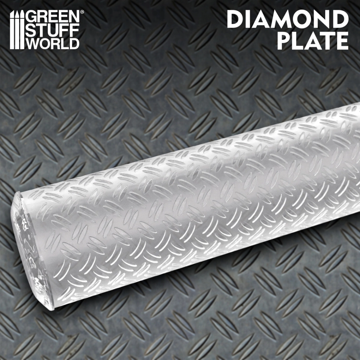 （預購）Green Stuff World 紋理滾滾棒：Rolling Pin Diamond Plate