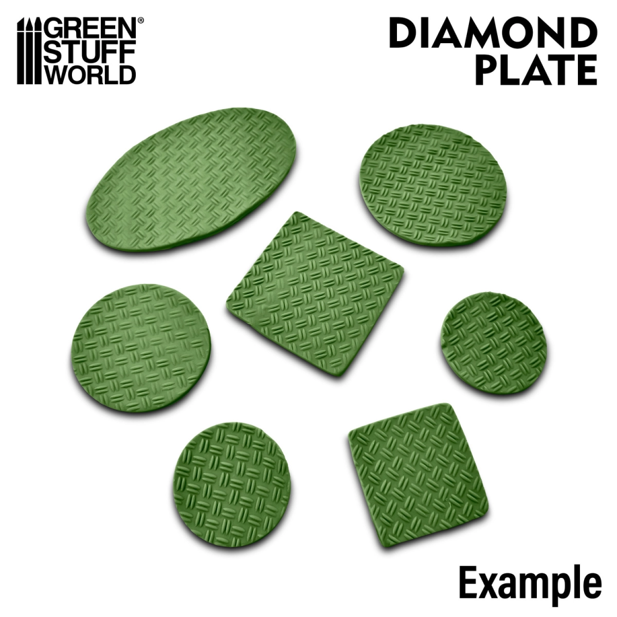 （預購）Green Stuff World 紋理滾滾棒：Rolling Pin Diamond Plate