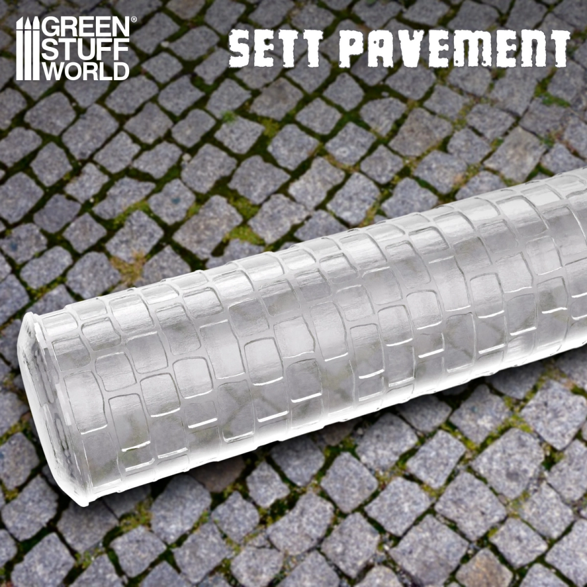 （預購）Green Stuff World 紋理滾滾棒：Rolling Pin Sett Pavement