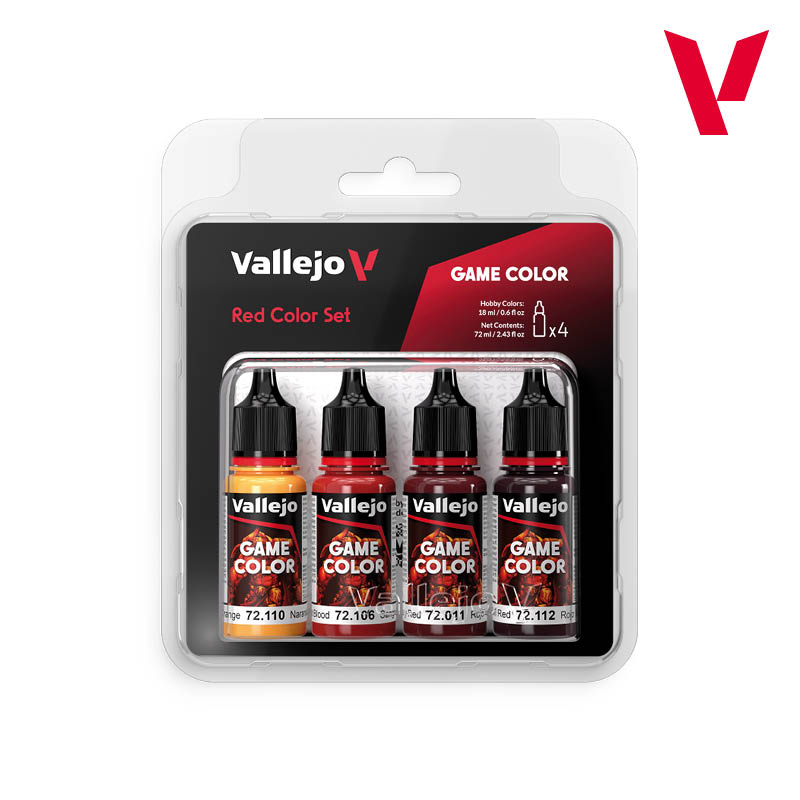 Acrylicos Vallejo 顏料套裝：Red Color Set 72377