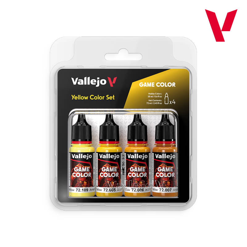 Acrylicos Vallejo 顏料套裝：Yellow Color Set 72378