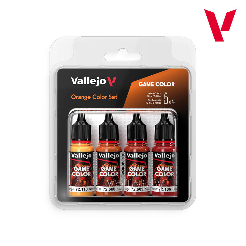 Acrylicos Vallejo 顏料套裝：Orange Color Set 72381