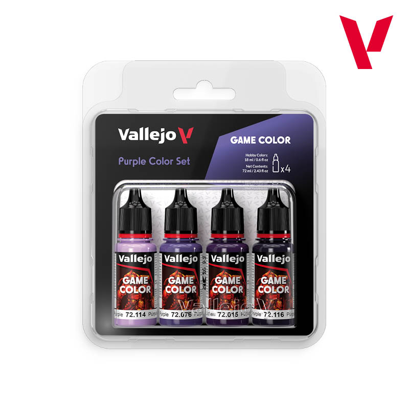 Acrylicos Vallejo 顏料套裝：Purple Color Set 72382