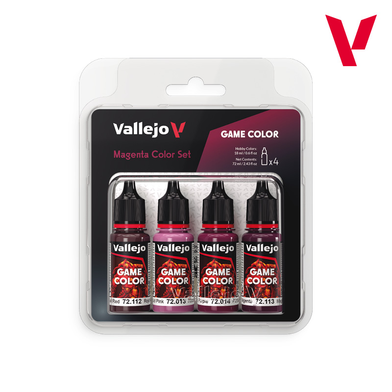 （預購）Acrylicos Vallejo 顏料套裝：洋紅色套裝 72388