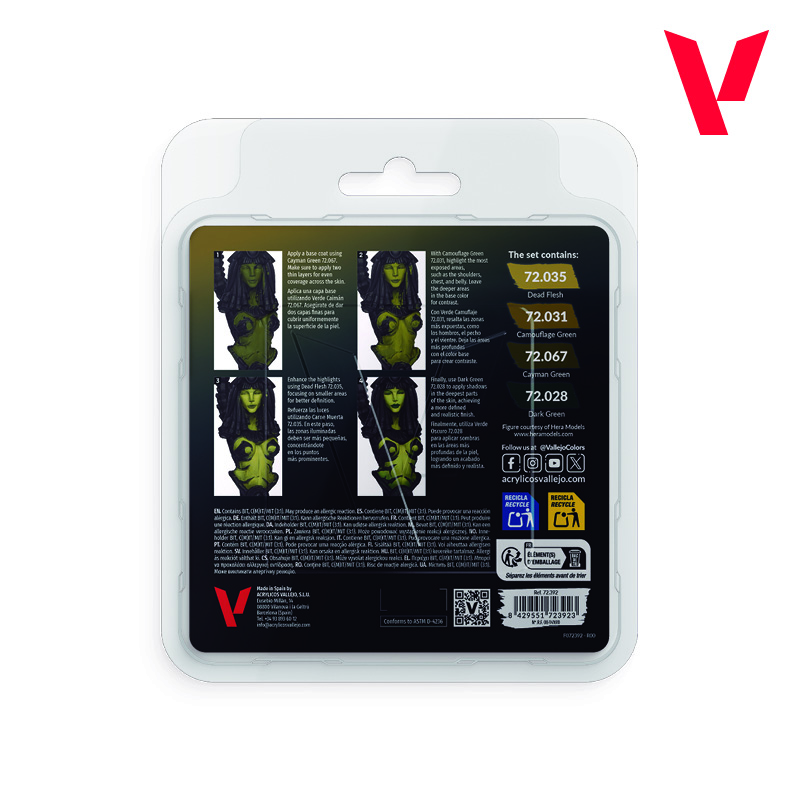 （預購）Acrylicos Vallejo 顏料套裝：死屍膚色套裝 72392