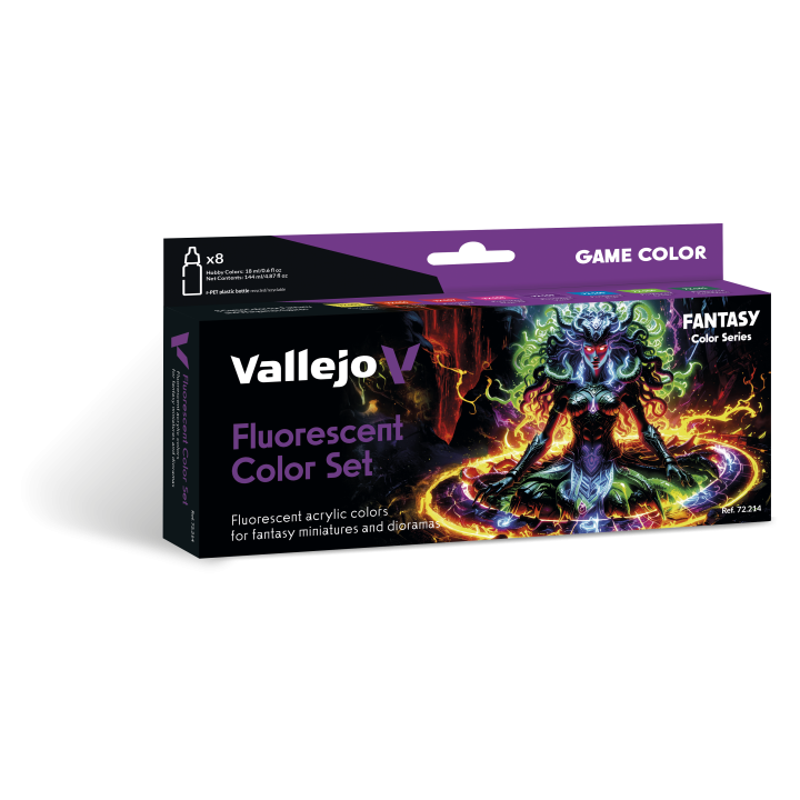 （預購）Acrylicos Vallejo 顏料套裝：螢光色套裝 72214