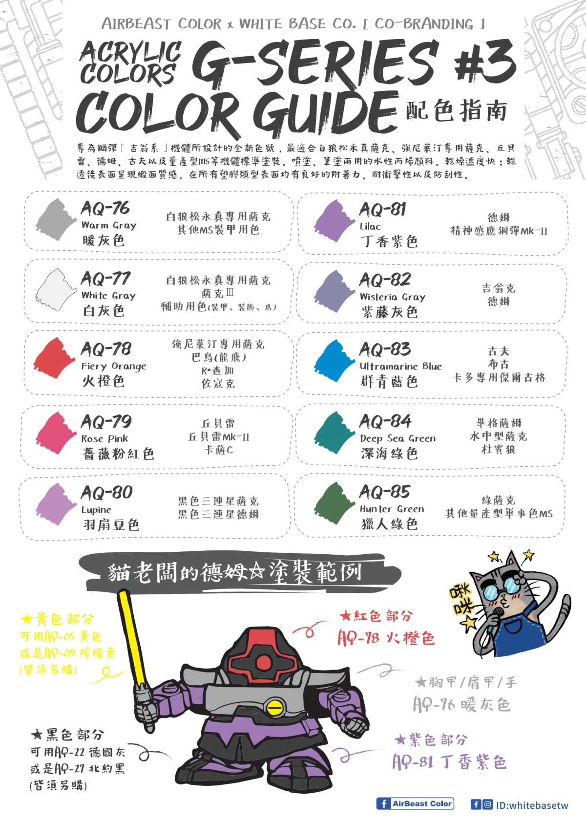 Airbeast Color 吉翁套色：白灰色 AQ-77