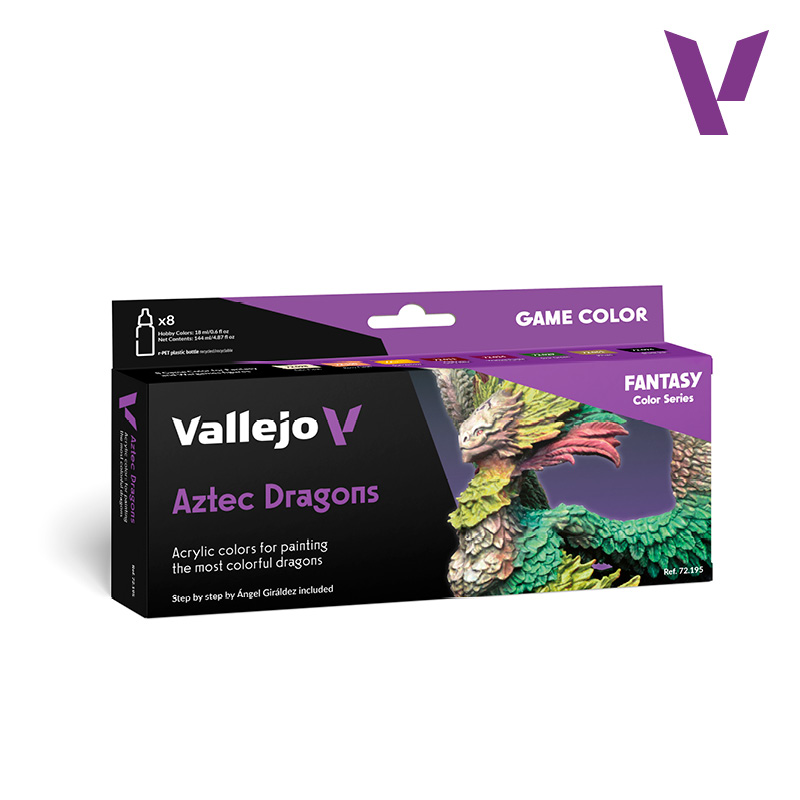 Acrylicos Vallejo 顏料套裝：阿茲特克龍顏色套裝 72195