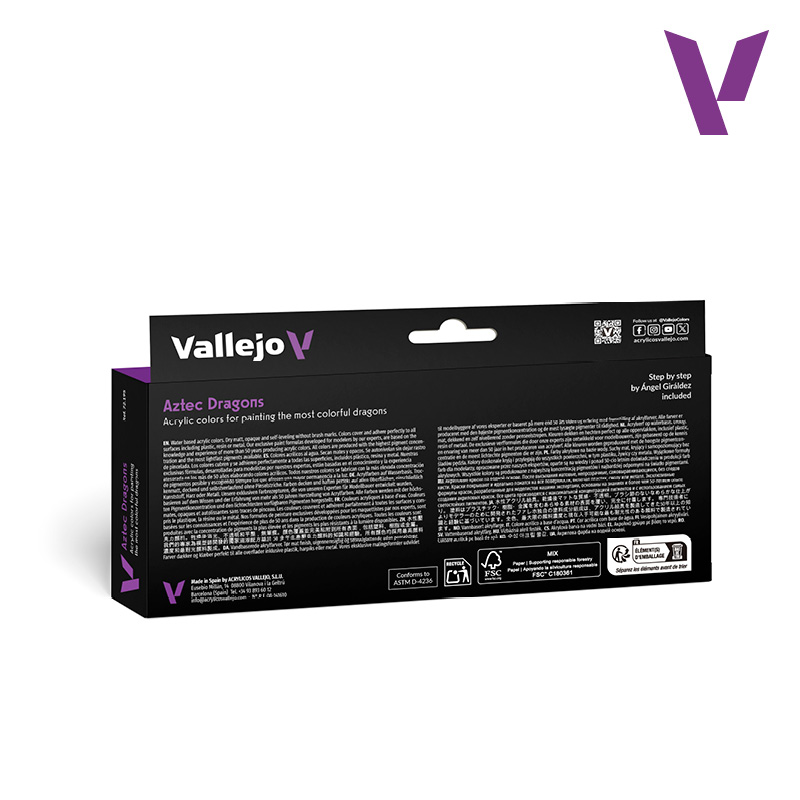 Acrylicos Vallejo 顏料套裝：阿茲特克龍顏色套裝 72195