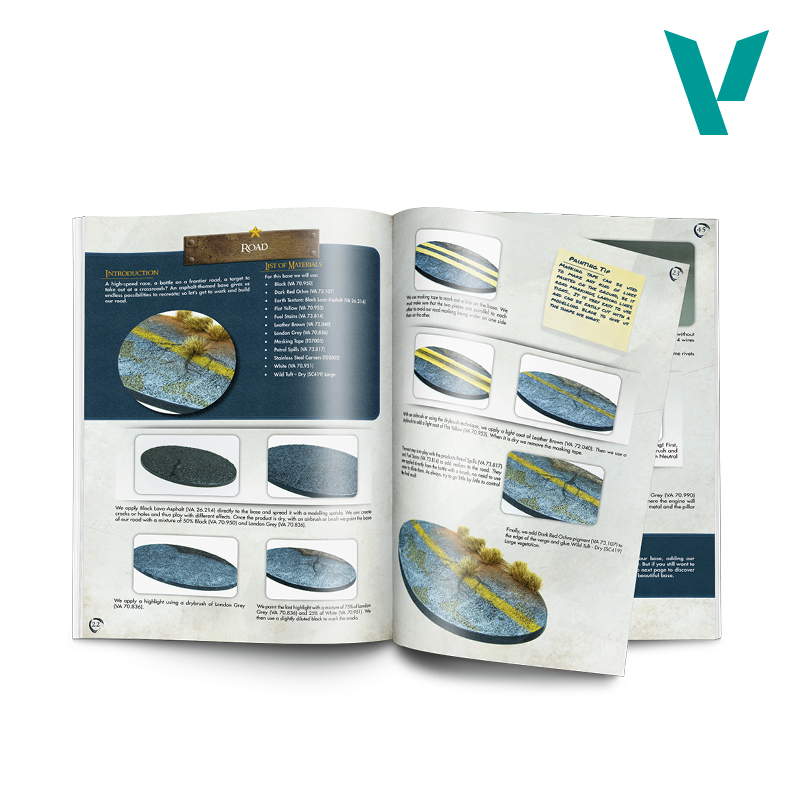 Acrylicos Vallejo 工具書籍：戰爭塗裝 - 底板 75045