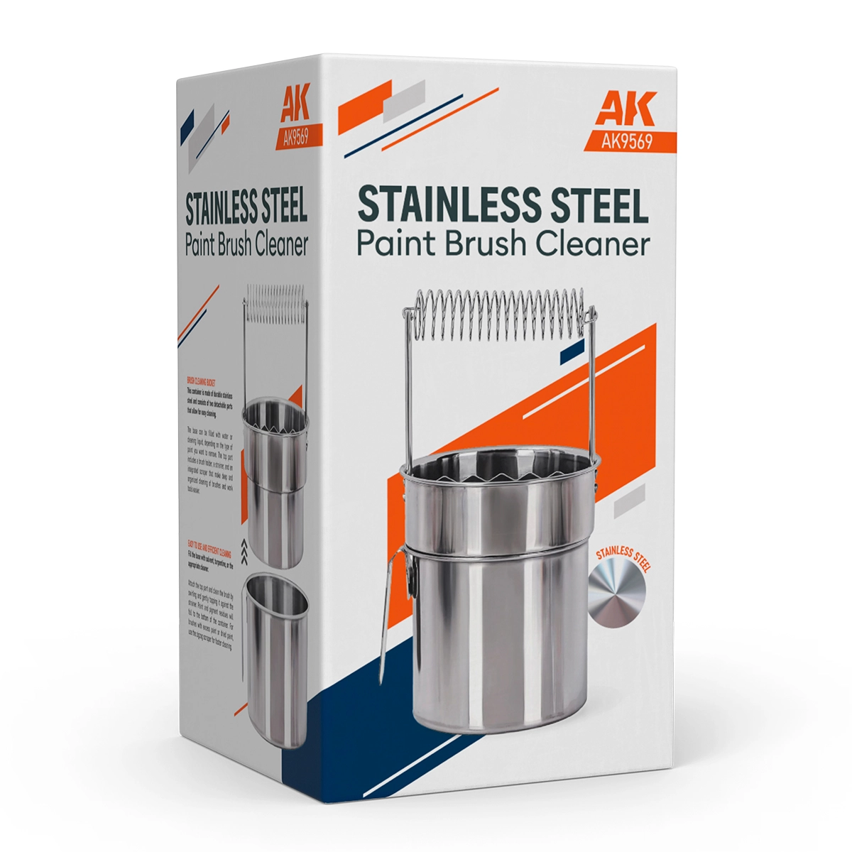 （預購）AK Interactive 工具配件：不鏽鋼洗筆筒 AK9569