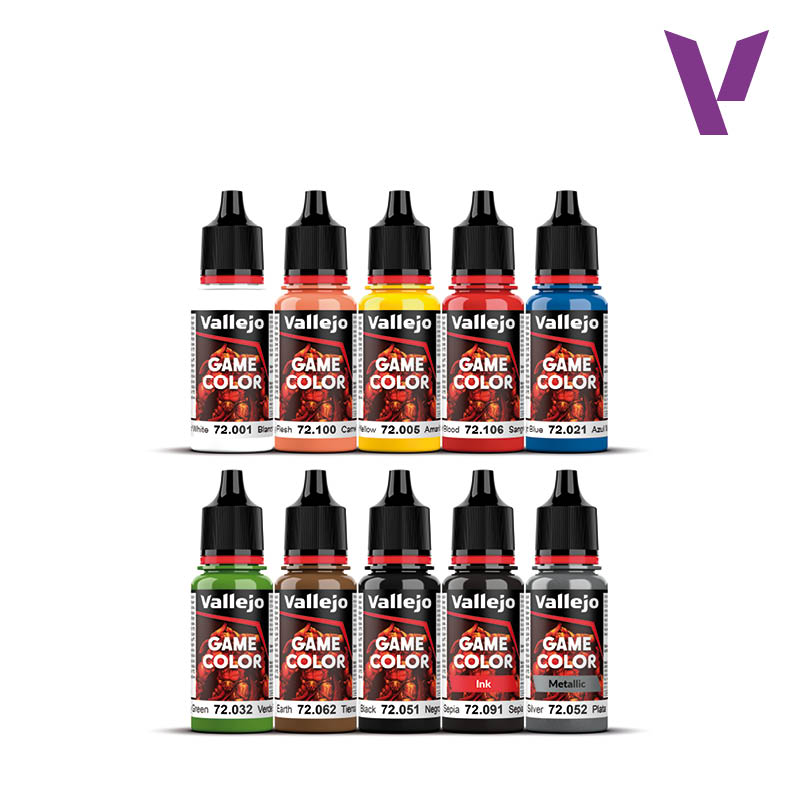 （預購）Acrylicos Vallejo 顏料套裝：遊戲色彩入門超值套裝 72215