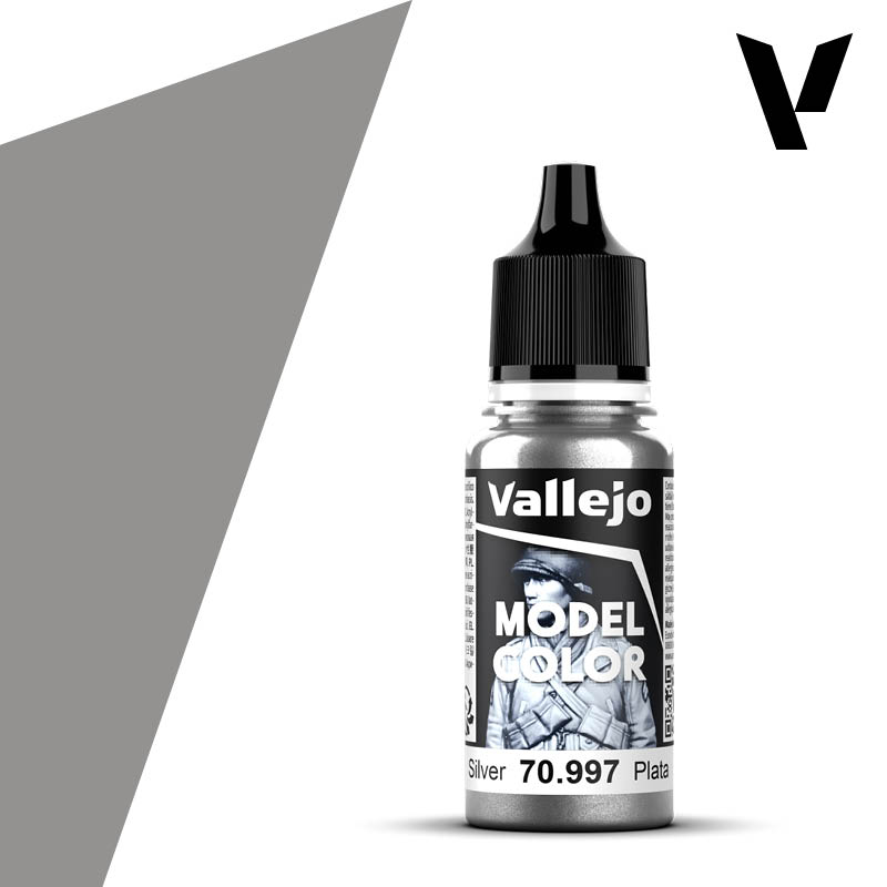 Acrylicos Vallejo 模型色彩：銀色（金屬色）70997